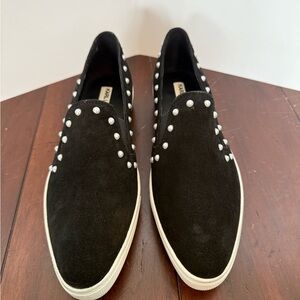 Karl Lagerfeld | Black Suede Slip-On Shoes